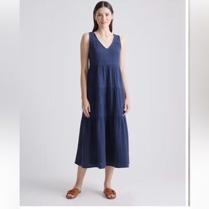 Quince 100% Organic Cotton Gauze Tiered Maxi Dress, NWT, Various